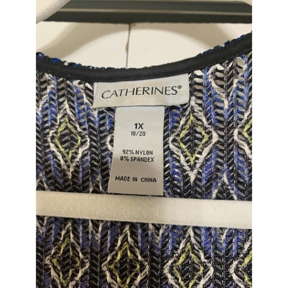 Catherine’s Open Front Lightweight Cardigan Chevron Shaped Eyelets Size 1X (V14) - Picture 5 of 8